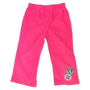 Vintage Disney Minnie Mouse Pink Corduroy Wide Leg Corduroy Pants 3T